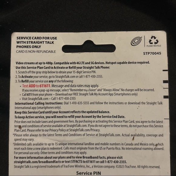 NEW NEW NEW Straight Talk phone card - Picture 2 of 3